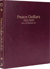 Peace Dollars 1921-1935, Date & Mintmark Set P, D & S (Burgundy)