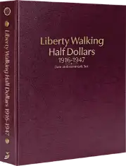 Liberty Walking Half Dollars 1916-1947, Date & Mintmark Set P, D & S (Burgundy)