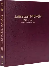 Jefferson Nickels 1938-2003, Date & Mintmark Set P, D & S (Burgundy)