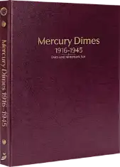 Mercury Dimes 1916-1945, Date & Mintmark Set P, D & S (Burgundy)
