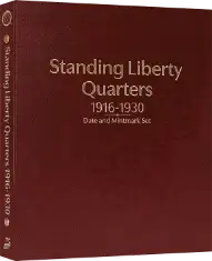 Standing Liberty Quarters: 1916-1930 Date and Mintmark Set (Burgundy)