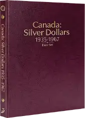Canada Silver Dollars: 1935-1967 Date & Mintmark Set (Burgundy)
