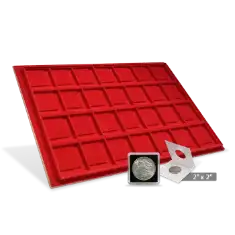Horizontal 2x2 Display Tray (28 Slots) Red