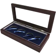 Guardhouse Glass-top Wood Display Box -GH-W1800: (S,M,2L) American Gold Eagle Set in Ringed Capsules
