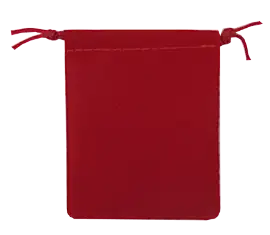 Velour Drawstring Pouch - 2.75x3.25 Red