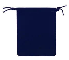 Velour Drawstring Pouch - 2.75x3.25 Navy Blue