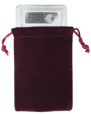 Velour Drawstring Pouch - 3x4.25 Maroon