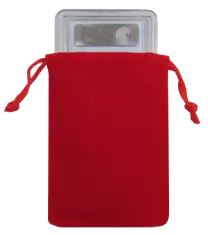 Velour Drawstring Pouch - 3x4.25 Red
