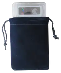 Velour Drawstring Pouch - 3x4.25 Navy Blue