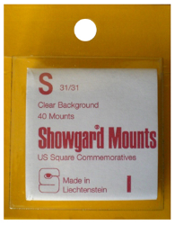 31x31mm Showgard Mounts - Pre-cut Singles (Clear)