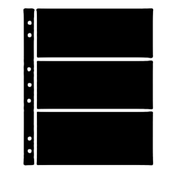 Hagner Stock Sheets 3 Row Black One Sided