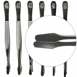 Spade Tip Nickel Tongs - 4 3/4"