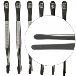Straight Narrow Tip Nickel Tongs 4 3/4"