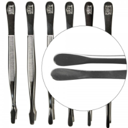 Straight Tip Nickel Tongs 6"
