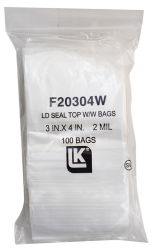 Zip Lock Bag - Write On - 3x4 (2 Mil)