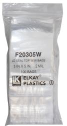 Zip Lock Bag - Write On - 3x5 (2 Mil)