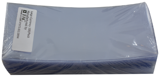 Large Currency Sleeve - 100 pack