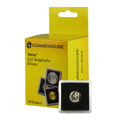Dime, $2.50 Gold 2x2 Tetra Snaplock Coin Holder - 10 per pack