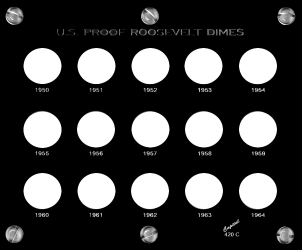 Proof Roosevelt Dimes 1950-1964 - Black