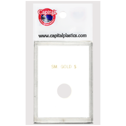 Capital Plastics Caps Coin Holder - Small Gold $ (type 1)