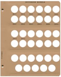 Jefferson Nickels Replacement Page 5 2001-P - 2005-D
