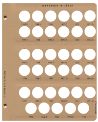Jefferson Nickels with proof Replacement Page 2 1949D - 1964