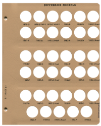 Jefferson Nickels with proof Replacement Page 4 1979-D to 1990-D