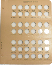 Roosevelt Dimes with Proof Replacement Page 6 2013 D-2023 S Pr