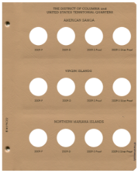 Statehood Quarters DC & Territories w/proof Replacement Page 2 AS 2009 P-NMI 2009-S Sil. Pr
