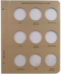 American Eagle Silver Dollars w/Proof Vol 2 Replacement Page 2 2011-2013W Burnished