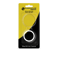 EvoCore Silver Round Silicone Ring Fit Coin Holder - 39mm (White)