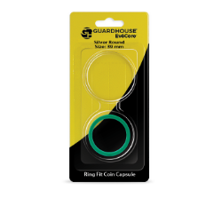 EvoCore Silver Round Silicone Ring Fit Coin Holder - 39mm (Green)