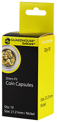 Nickel (21.2mm) Direct-Fit EvoCore Coin Capsules - 10 Pack
