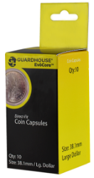 Large Dollar (38.1mm) Direct-Fit EvoCore Coin Capsules - 10 Pack