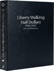 Liberty Walking Half Dollars 1916-1947, Date & Mintmark Set P, D & S (Black)