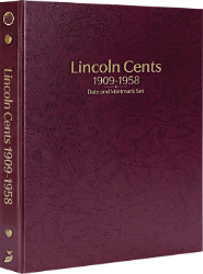 Lincoln Cents 1909-1958 Date & Mintmark Set Prestige Coin Album (Burgundy)
