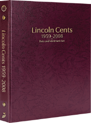 Lincoln Cents 1959-2008, Date & Mintmark Set P, D & S (Burgundy)