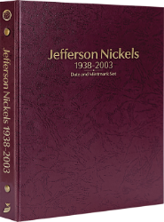 Jefferson Nickels 1938-2003, Date & Mintmark Set P, D & S (Burgundy)