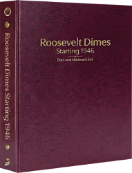 Roosevelt Dimes Starting 1946, Date & Mintmark Set P, D & S (Burgundy)