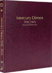 Mercury Dimes 1916-1945, Date & Mintmark Set P, D & S (Burgundy)