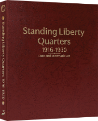 Standing Liberty Quarters: 1916-1930 Date and Mintmark Set (Burgundy)