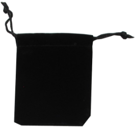 Velour Drawstring Pouch - 2.75x3.25 Black