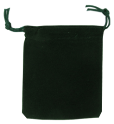 Velour Drawstring Pouch - 2.75x3.25 Green