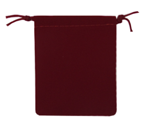 Velour Drawstring Pouch - 2.75x3.25 Maroon