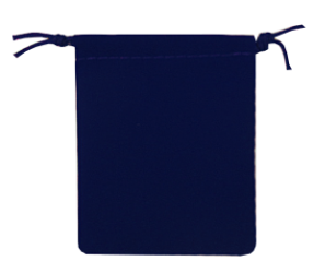 Velour Drawstring Pouch - 2.75x3.25 Navy Blue