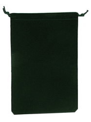 Velour Drawstring Pouch - 5x7.5 Green