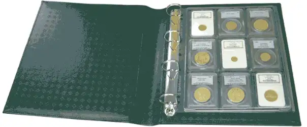 Grande Classic 3 Ring Certified Coin Slab Album with Slip Case (4 Pages) Blue