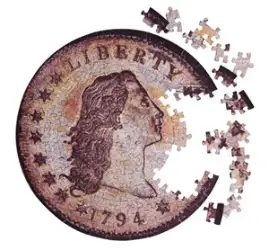 Coin Puzzle Contursi 1794 Silver Dollar
