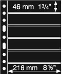 6 Pocket Grande Sheets for stamps, Black - GRANDE6S