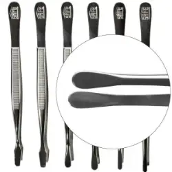 Straight Tip Nickel Tongs 6"